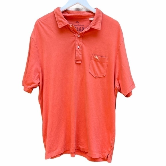 TOMMY Bahama Mens Orange Relaxed Fit Polo XL - Picture 1 of 16